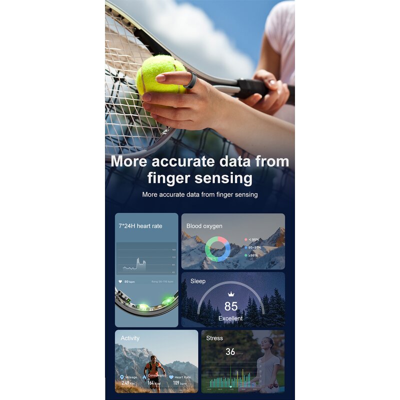 Smart Ring Factory - OEM R03 Health Blood Oxygen Heart Rate 5atm Sleep with Case