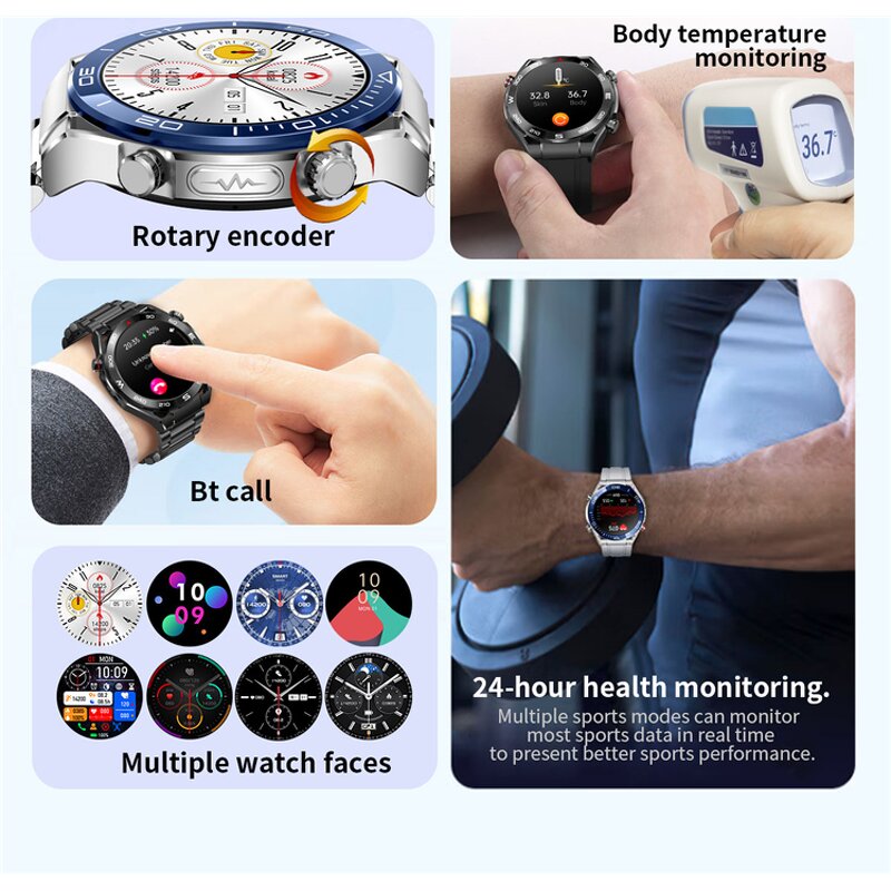 Smart Watch Factory - OEM 1.43 Inch ECG Heart Rate Blood Oxygen Body Temperature