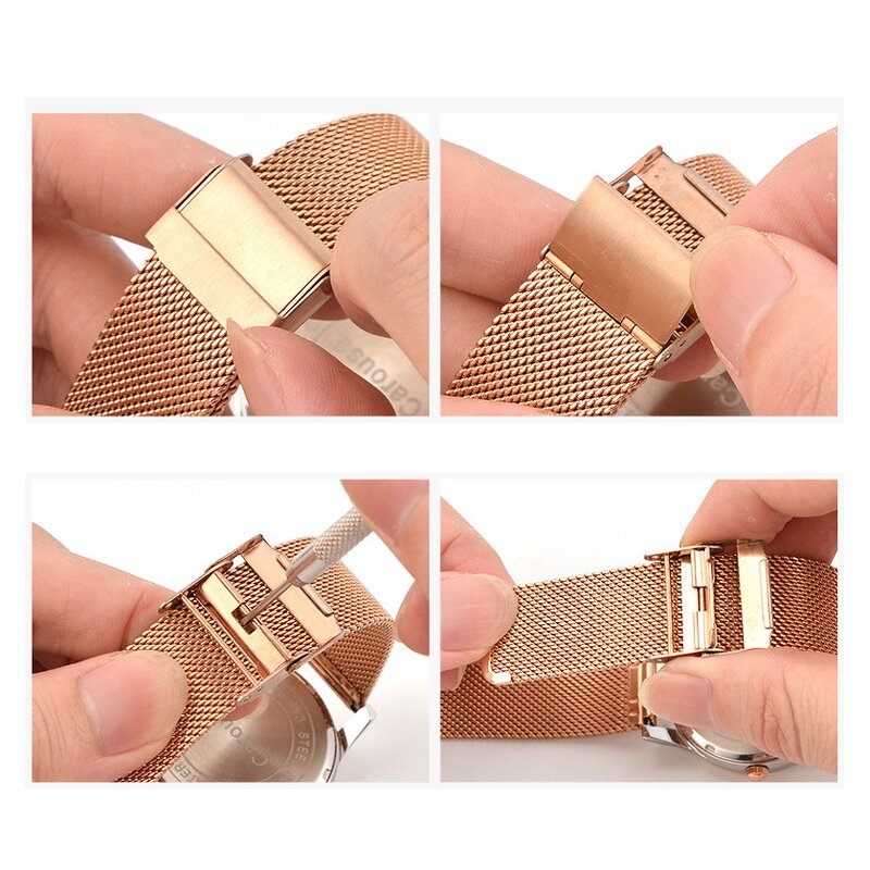 Watch Band Strap Factory - OEM Universal Stainless Steel Milanese Loop 20mm 22mm