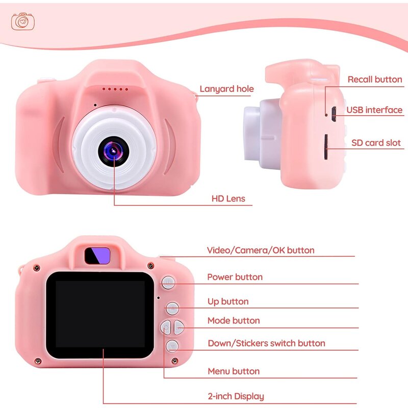 Mini Camera Factory - OEM X2 Toys 2.0 Inch Screen 1080P Game Fun Digital Kid Camera