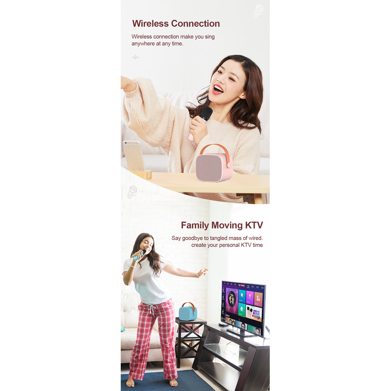 Mini Wireless Speaker Factory - OEM 2024 HIFI BT Speaker With Microphone Karaoke