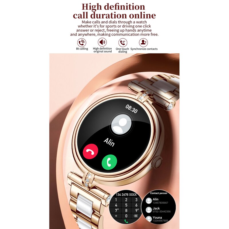 Smart Watch for Women Factory - OEM Luxury 1.09 Inch BT Call Heart Rate IP68