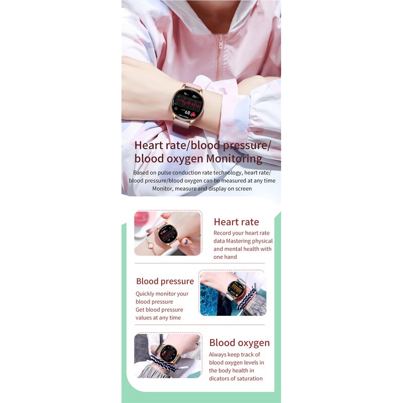 Smart Watch for Women Factory - OEM 1.32inch Amoled Screen BT Call Heart Rate