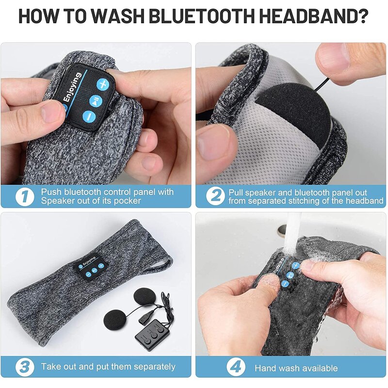 Sleep Headband Earphone Factory - OEM Elastic Washable Music Eye Mask Wireless BT