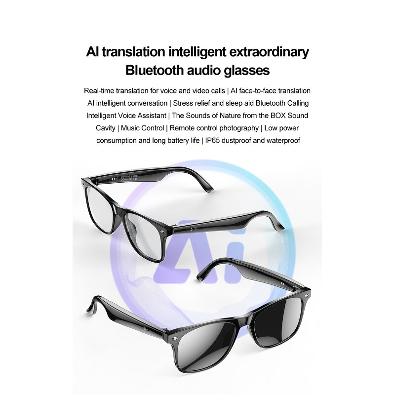 Smart Glass Factory - OEM 2025 Multilingual AI Translation Chat GPT Sport Sunglass