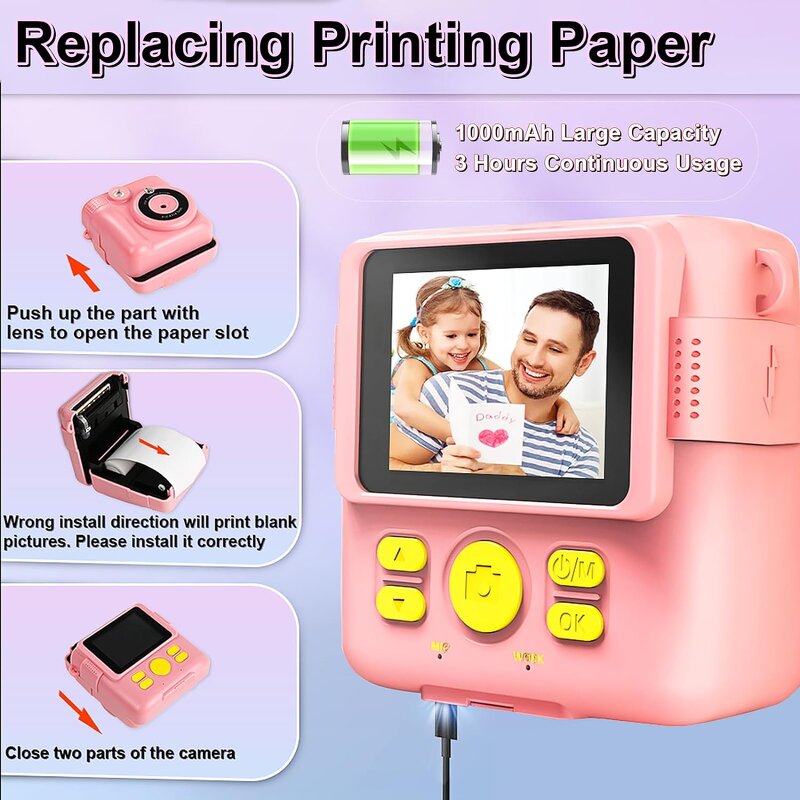 Children Instant Print Camera Factory - OEM 1080p Video HD Mini with Thermal Paper