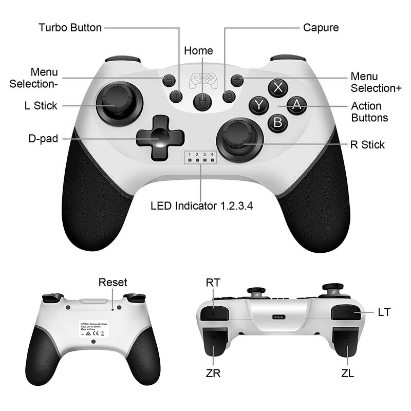 Wireless Game Controller Factory - OEM SW001 for Switch Six Axis Double Shock Gamepad