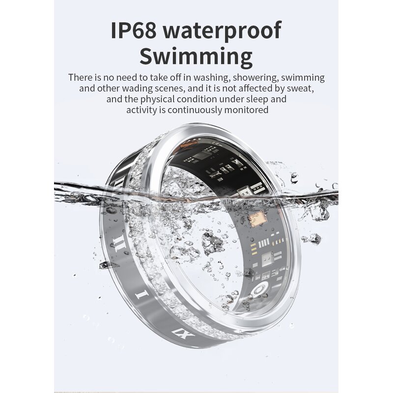 Smart Ring Factory - OEM 2024 V2 Diamond Fashion Health IP68 Sport for Android IOS