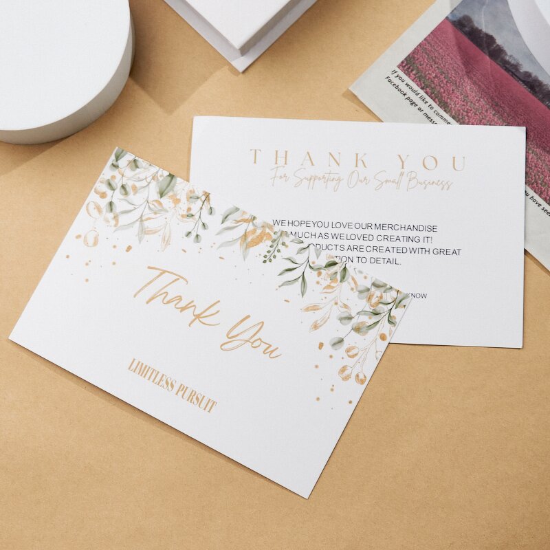 Kraft Paper Cards Factory - OEM/ODM Custom Print logo Thank You Paperboard Business Name