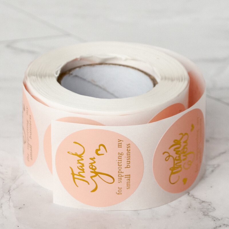 Thank You Stickers Supplier - Wholesale 500 Pcs Circle Roll for Supporting Small Business