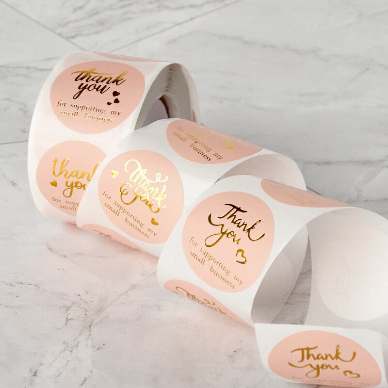 Thank You Stickers Supplier - Wholesale 500 Pcs Circle Roll for Supporting Small Business