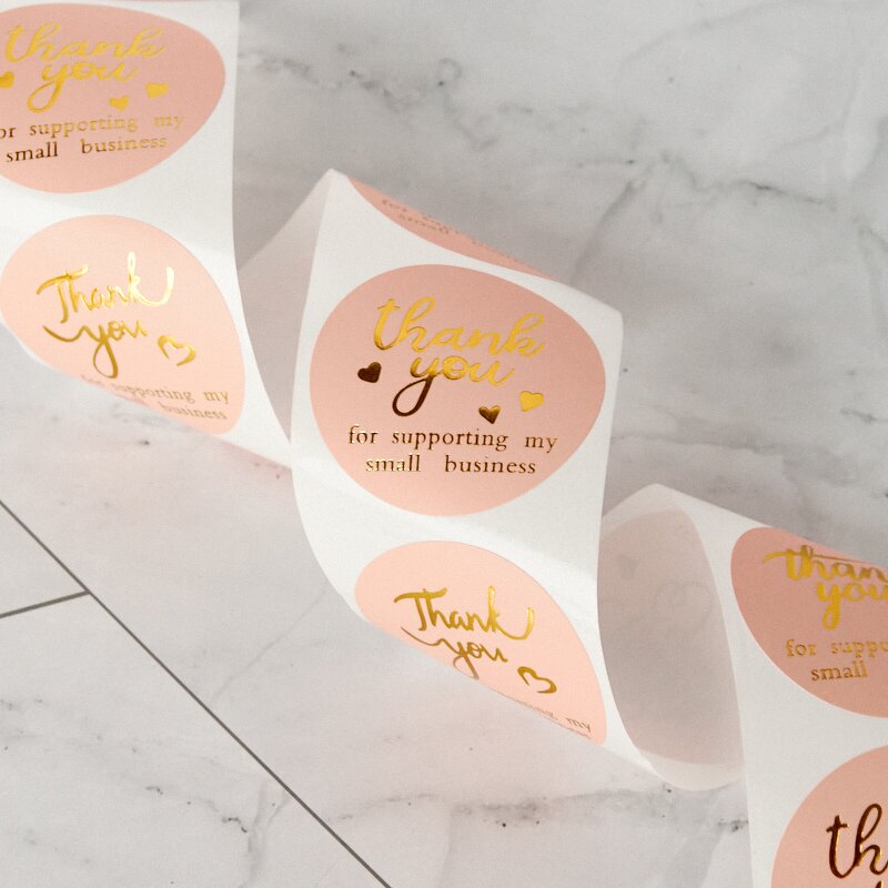Self Adhesive Thank You Stickers Manufacturer - OEM/ODM 500pcs Circle Roll Order Sticker