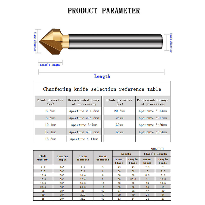 Chamfer Drill Bit Factory - OEM High Quality 90 Degree Trimming Straight Handle