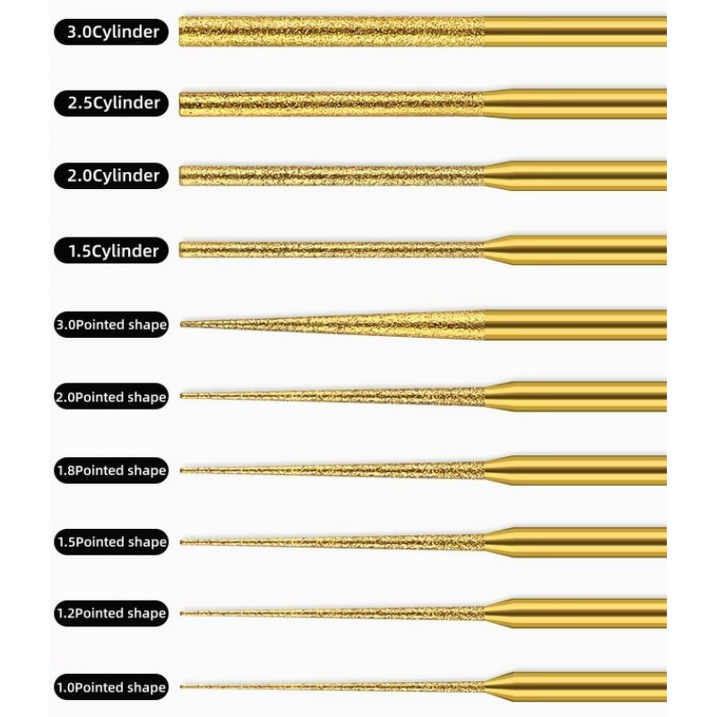 Diamond Grinding Needle Factory - OEM Titanium-Coated 3mm Extended Head Polishing