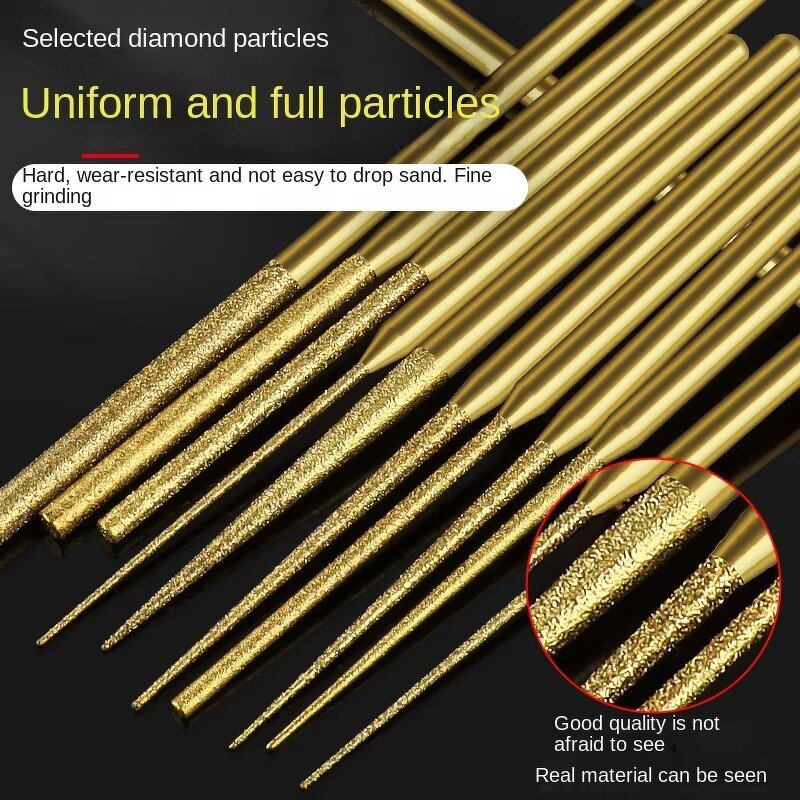 Diamond Grinding Needle Factory - OEM Titanium-Coated 3mm Extended Head Polishing