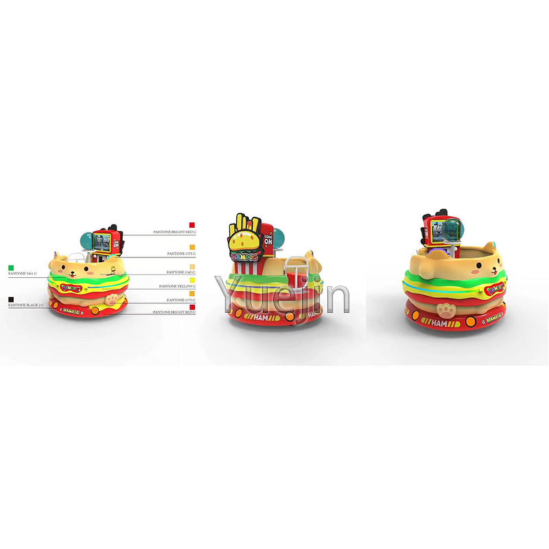 Kiddie Ride Factory - OEM Hot Sale Cartoon Hamburg Dog Coin-Operated Revolving Cup Lighting
