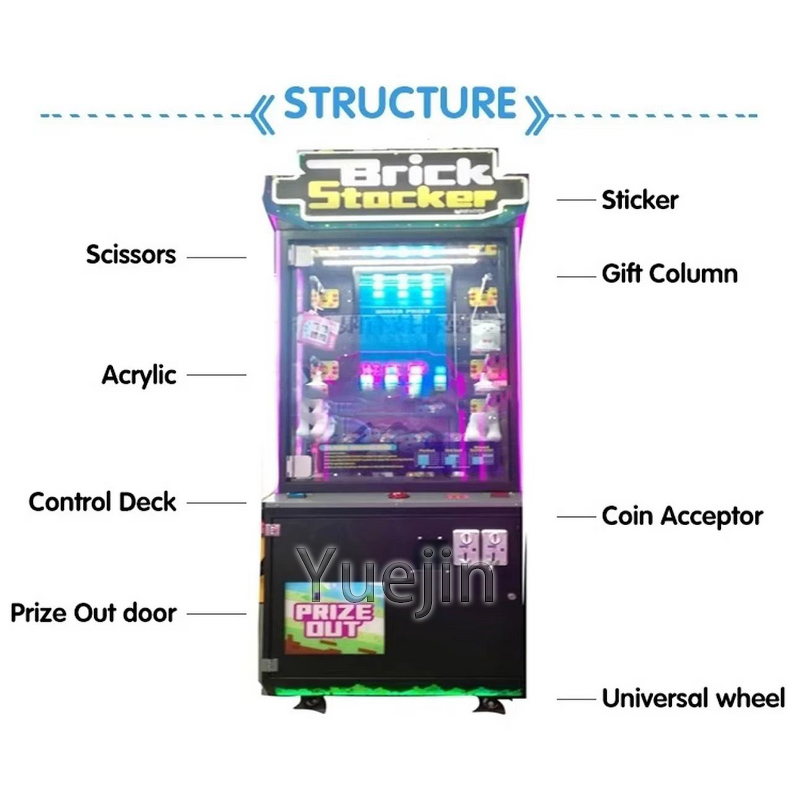 Prize Machine Factory - OEM Coin Operated Vending Gift Brick Stacker Arcade for Sale