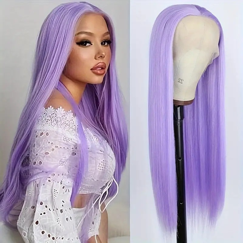 Cosplay Lace Wig Supplier - OEM Purple 134 Transparent Lace Big Wave