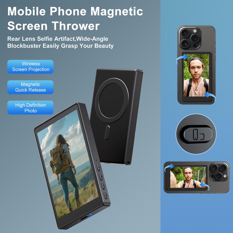 Vlog Selfie Monitor Factory - OEM Magnetic Phone Screen Bluetooth Remote