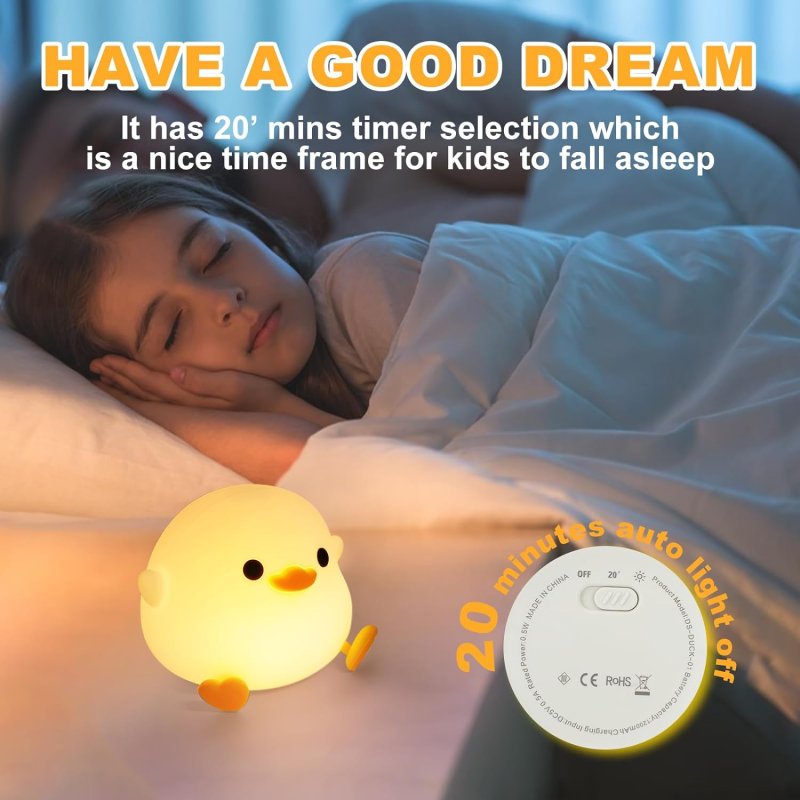 Duck Night Lamp Supplier - OEM Led Cute USB Rechargeable Touch Sensor