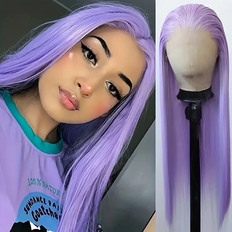 Cosplay Lace Wig Supplier - OEM Purple 134 Transparent Lace Big Wave
