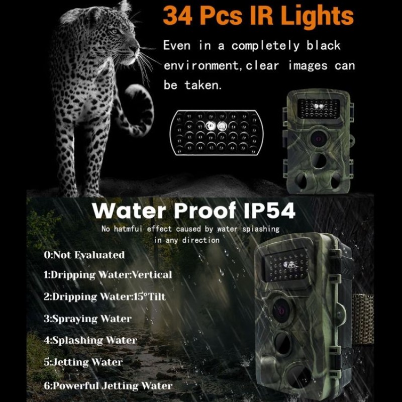 Wildlife Trail Camera Factory - OEM DH1 1080P IR Night Vision IP66 Waterproof
