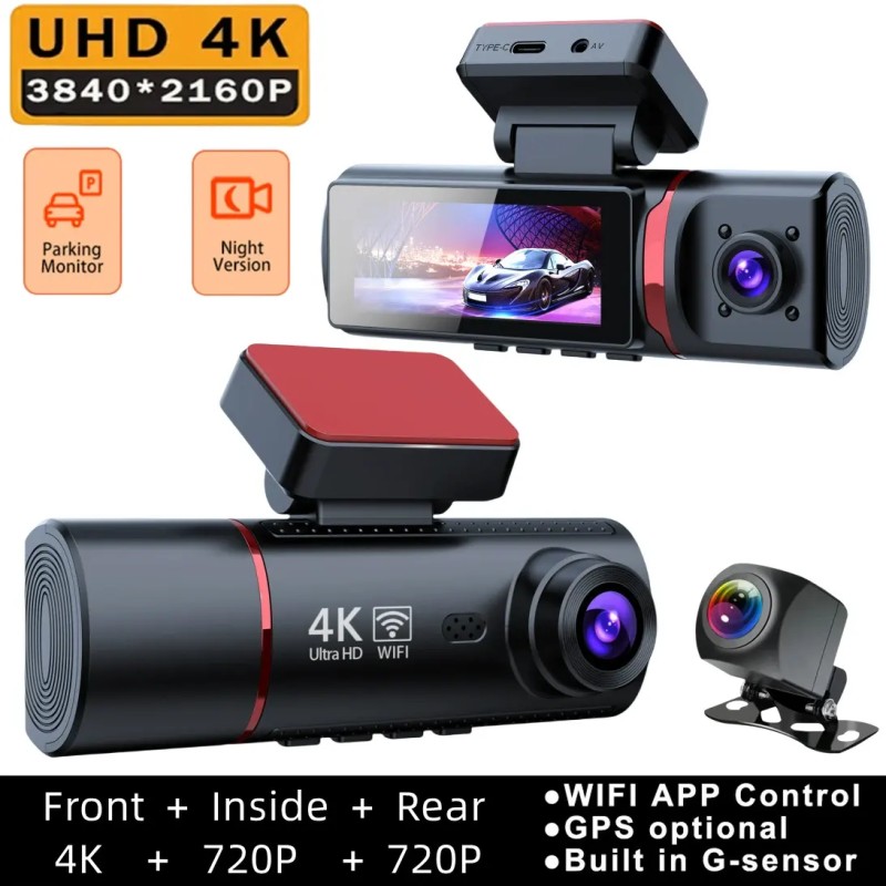 4K Car DVR Supplier - OEM 2025 3 Channel GPS Night Vision 24H Parking