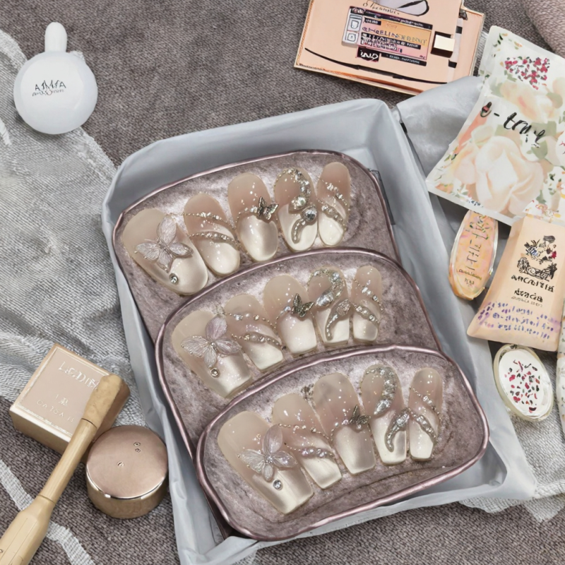 False Nail Manufacturer - Bulk Women's Summer Cute 3D Lemon Printed Waterproof