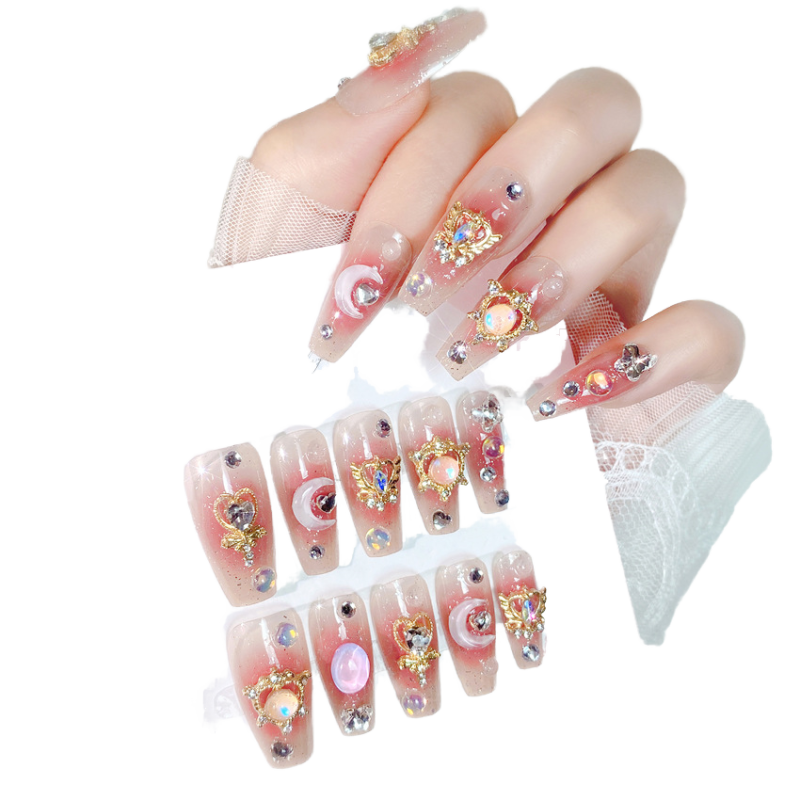 French Press-On Nails Factory - OEM Luxury 24pcs Good Square 3D Fingers Glue