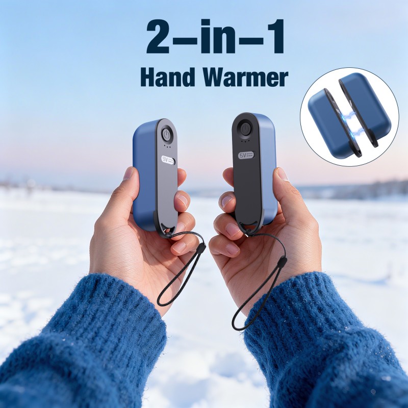 USB Hand Warmer Supplier - OEM 2-in-1 Pebbles Rechargeable Electric Heater 3D