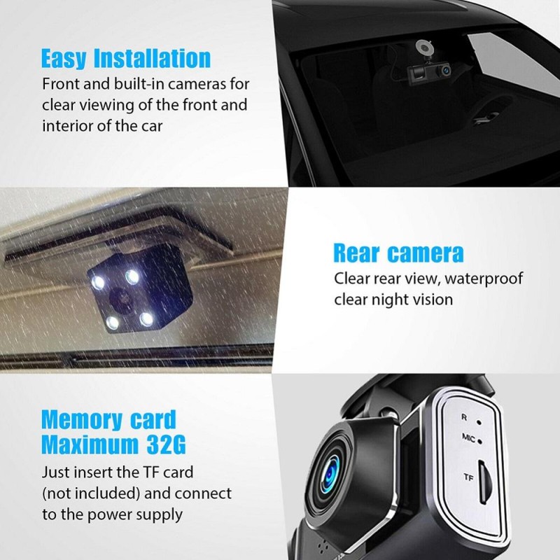 Car Video Recorder Factory - OEM 2025 New 3 Cameras Lens 2 Inch 1080P DVR