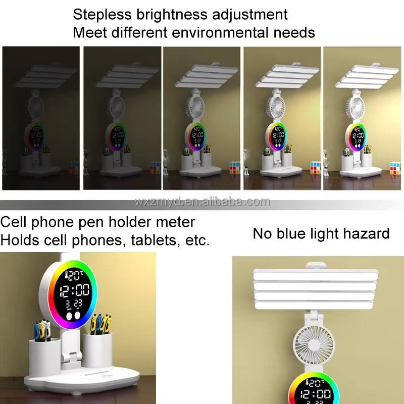 Modern LED Desk Lamp Manufacturer - Bulk Clock Date Display Rechargeable Foldable
