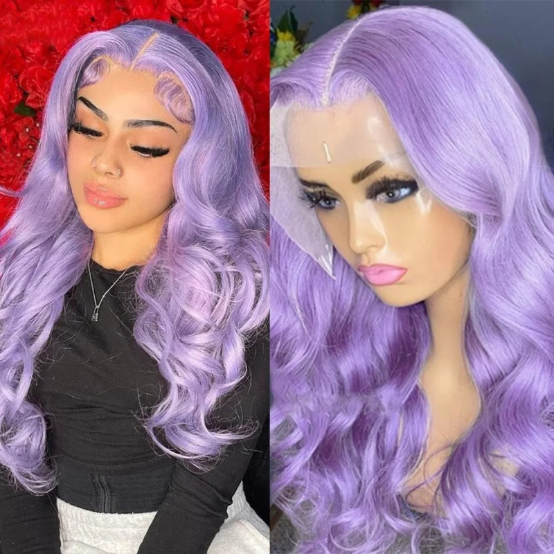 Cosplay Lace Wig Supplier - OEM Purple 134 Transparent Lace Big Wave