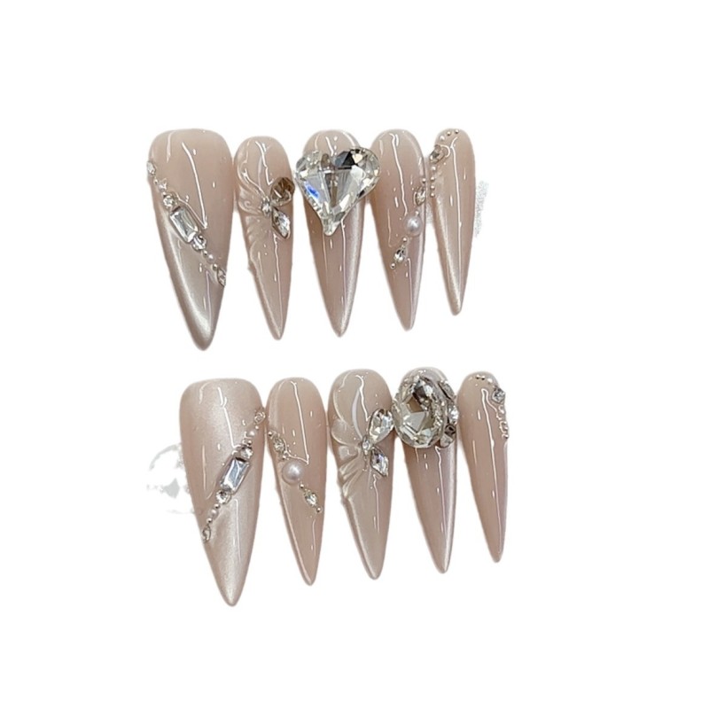 Nail Art Patch Supplier - OEM Nai Zi Handmade Cat Eye Love Diamond Butterfly