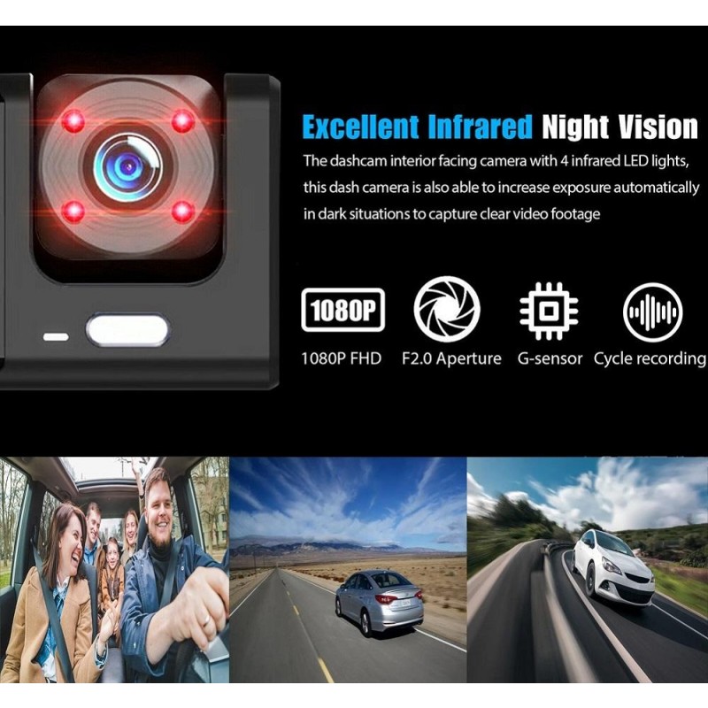 Black Box Dash Cam Manufacturer - Bulk 1080P Full HD IR Inner Reverse 2 Channels