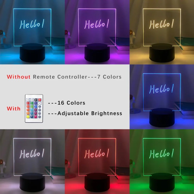 3D Night Light Supplier - OEM RGB 16 Colors Creative Illusion Led Acrylic Usb