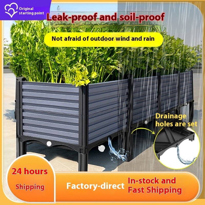 Planting Box Supplier - OEM/ODM Rectangular Plastic for Courtyard Balcony Roof Vegetable