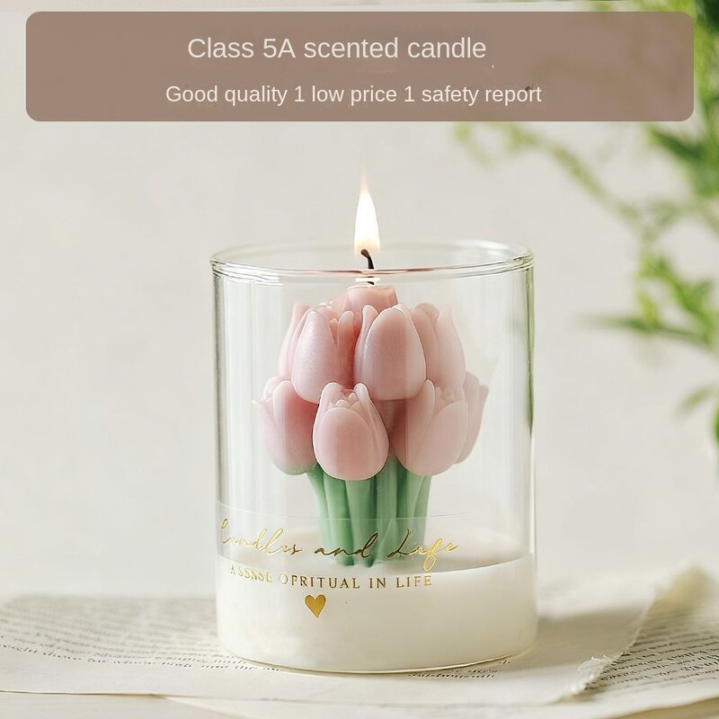 Valentine's Day Gift Candle Supplier - OEM/ODM Handmade Flower Cup Soybean Paraffin Aromatherapy