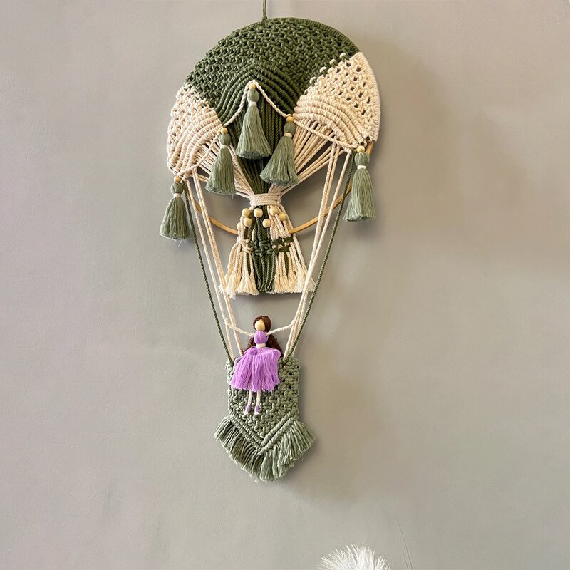 Wall Hanging Tapestry Supplier - OEM/ODM New Creative Hot Air Balloon Handmade Weaving
