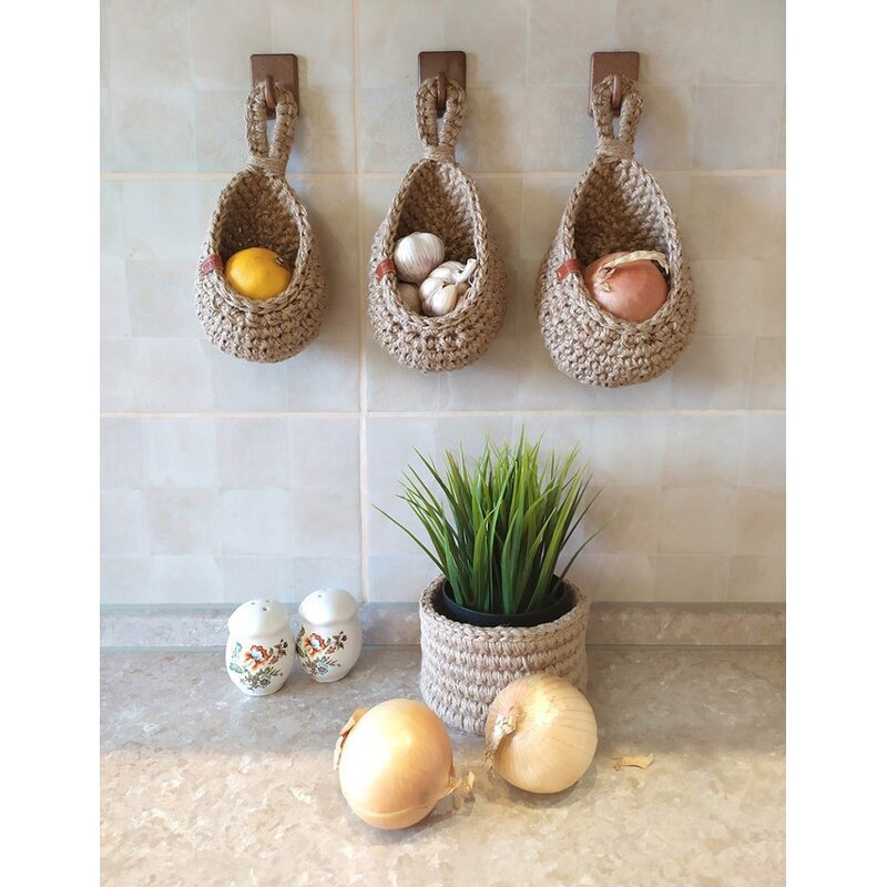 Fruit Vegetable Baskets Supplier - OEM/ODM Hot Sale Wall Mounted Hemp Rope Woven Holder