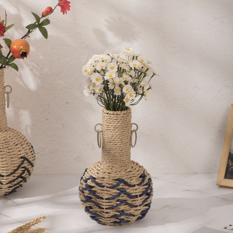 Woven Paperrope Vase Manufacturer - OEM/ODM Handmade Decorative for Dried Flower Home Ornament