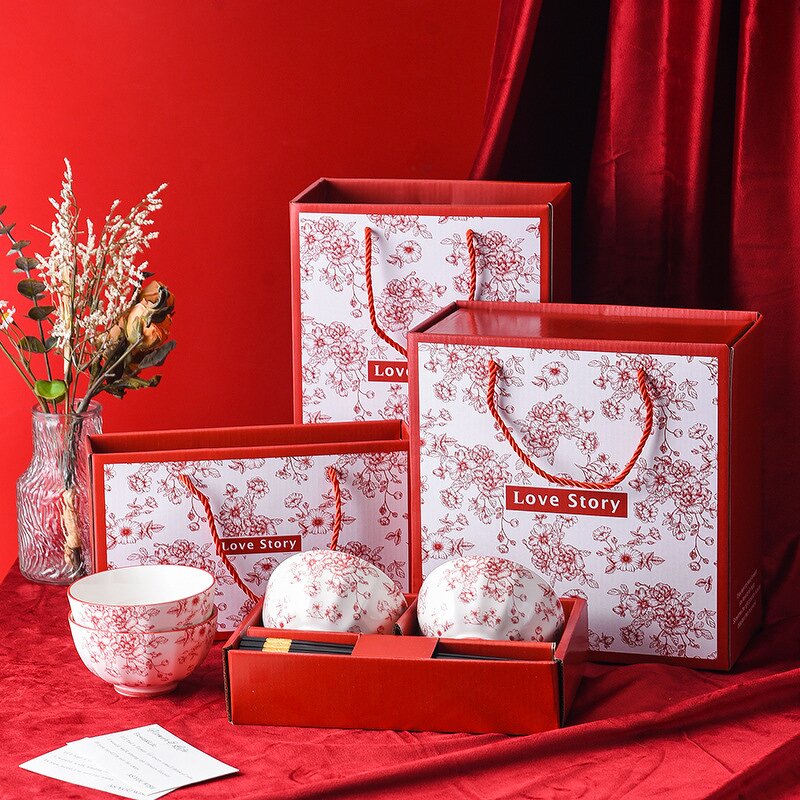 Ceramic Bowl Set Manufacturer - OEM/ODM Joyful Household Tableware Gift Box Opening Event