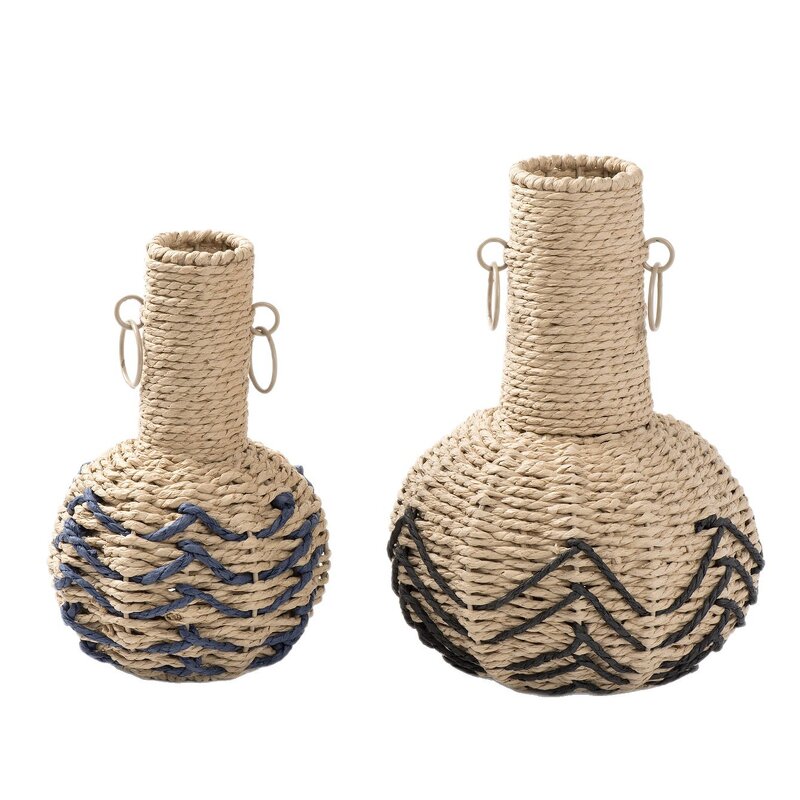 Woven Paperrope Vase Manufacturer - OEM/ODM Handmade Decorative for Dried Flower Home Ornament
