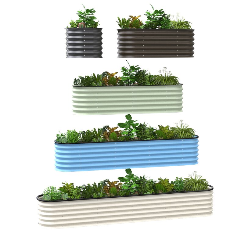 Metal Planting Box Manufacturer - OEM/ODM 9 Inch Modern Outdoor Flower Bed Vegetable Garden