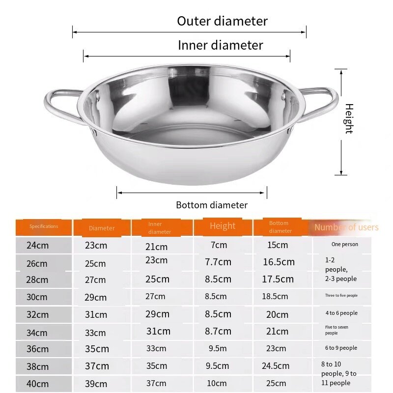 Soup Pot Supplier - OEM/ODM Clear Stainless Steel Induction Shabu-shabu Hot Pot Basin
