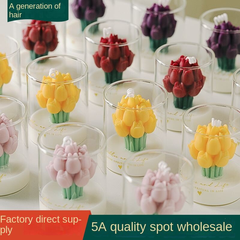 Valentine's Day Gift Candle Supplier - OEM/ODM Handmade Flower Cup Soybean Paraffin Aromatherapy