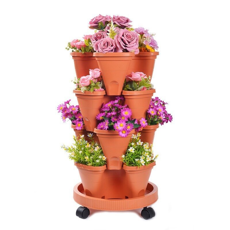 Multi-layer Planting Pot Factory - OEM/ODM Three Dimensional Space Saving Household Plastic Pot