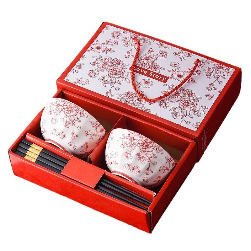 Ceramic Bowl Set Manufacturer - OEM/ODM Joyful Household Tableware Gift Box Opening Event