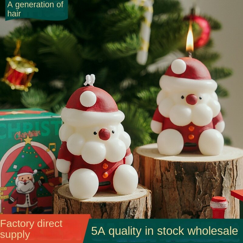 Santa Claus Candle Supplier - OEM/ODM Handmade Soy Wax with Candy Simulation Christmas