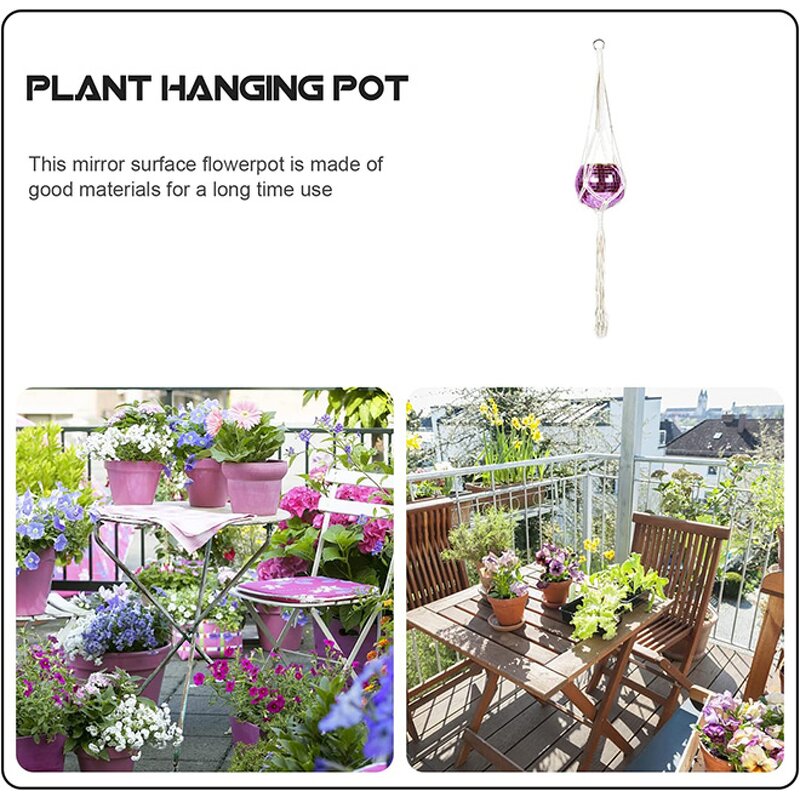 Disco Ball Flower Pot Factory - OEM/ODM New Bohemian Style 6-Inch with Hanging Rope Chain